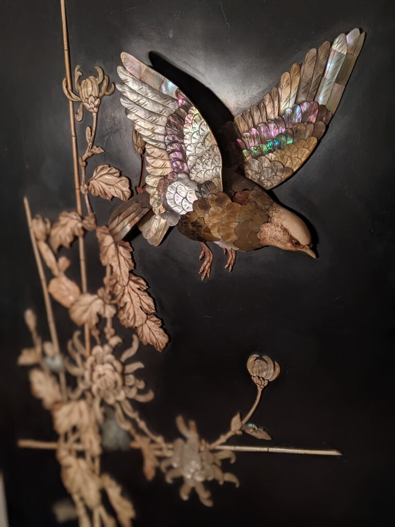 Chinese Armoire Door Panel with Bird Motif