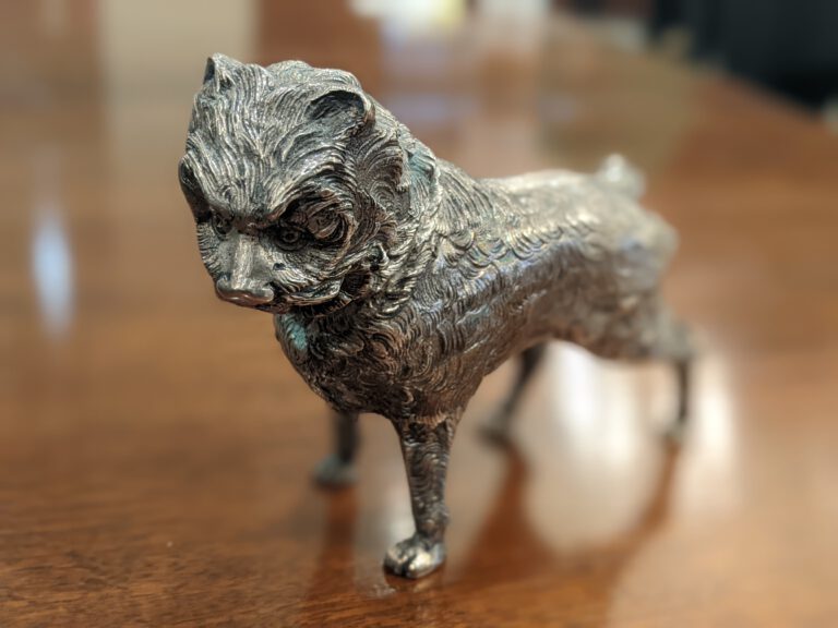 Silver Dog Salt Shaker with Removable Head