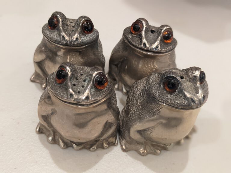 Set of Four Cartier Silver Frogs