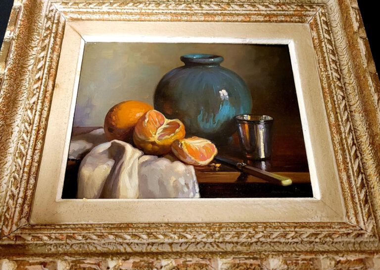 Still Life with Oranges and Blue Vase